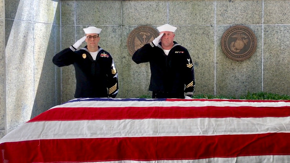 The Navy paying its respects.