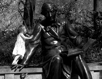 Little Girl on Sculpture